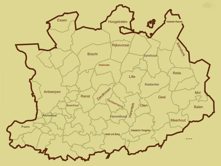 Kaart provincie Antwerpen